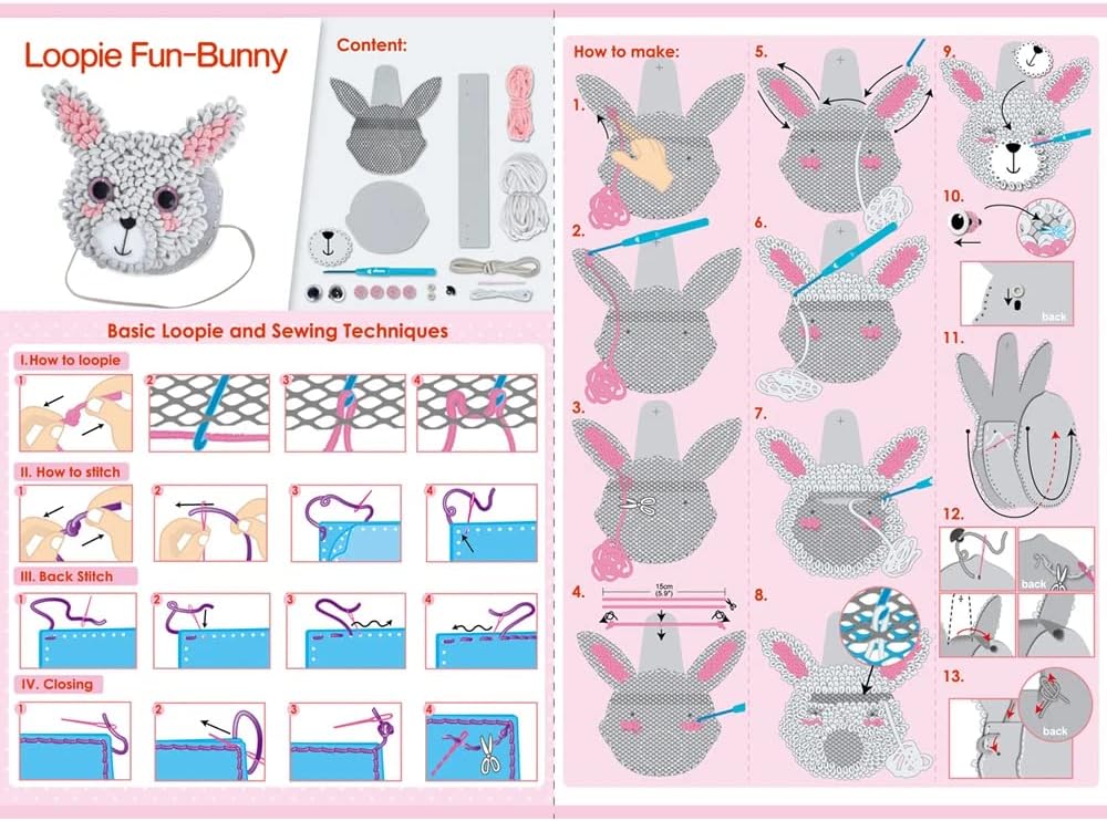 Avenir Loopie Fun Bunny Bag Craft Kit