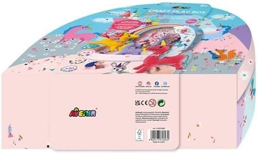 Avenir 6301893 Speelbox, knutselset, eenhoorn-wonderland, 3-in-1 knutselbox in speelkoffer om te naaien, knutselen en spelen, doe-het-zelf vanaf 8 jaar
