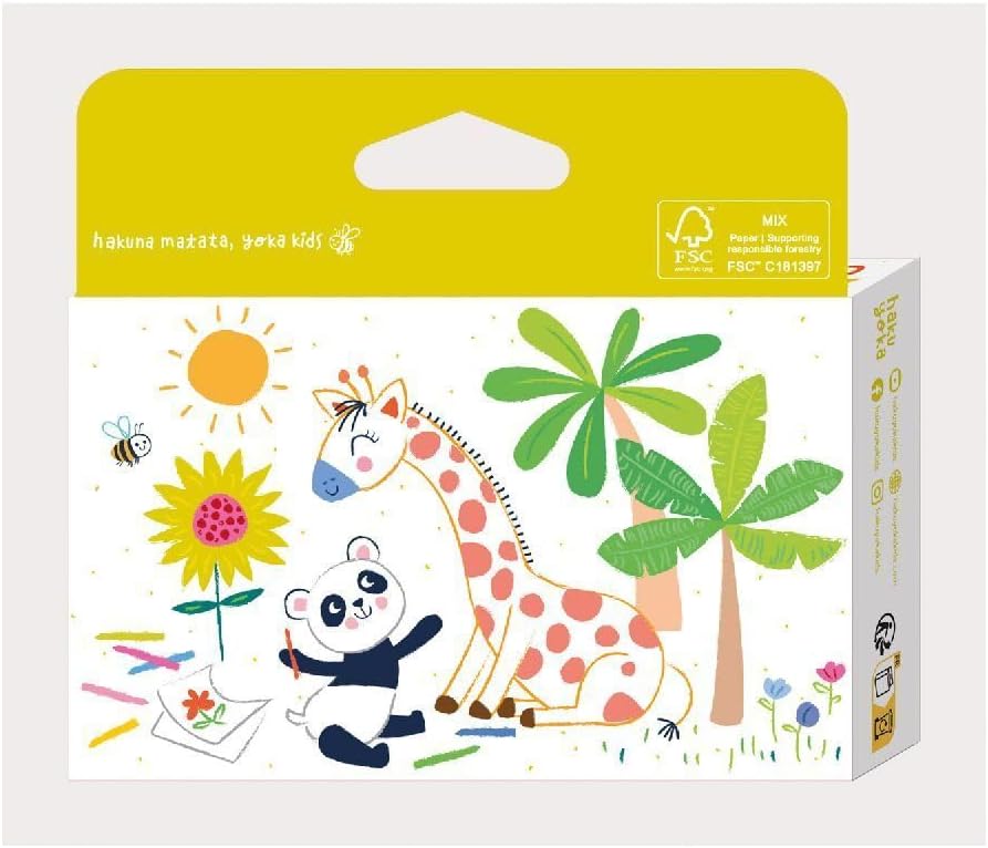 Haku Yoka 6303079 Spiral Wax Crayons Set, 24 Wax Colours, Colourful Wax Crayons with Grip Rings, Easy to Grip, No Staining, Ideal for Children from 3 Years