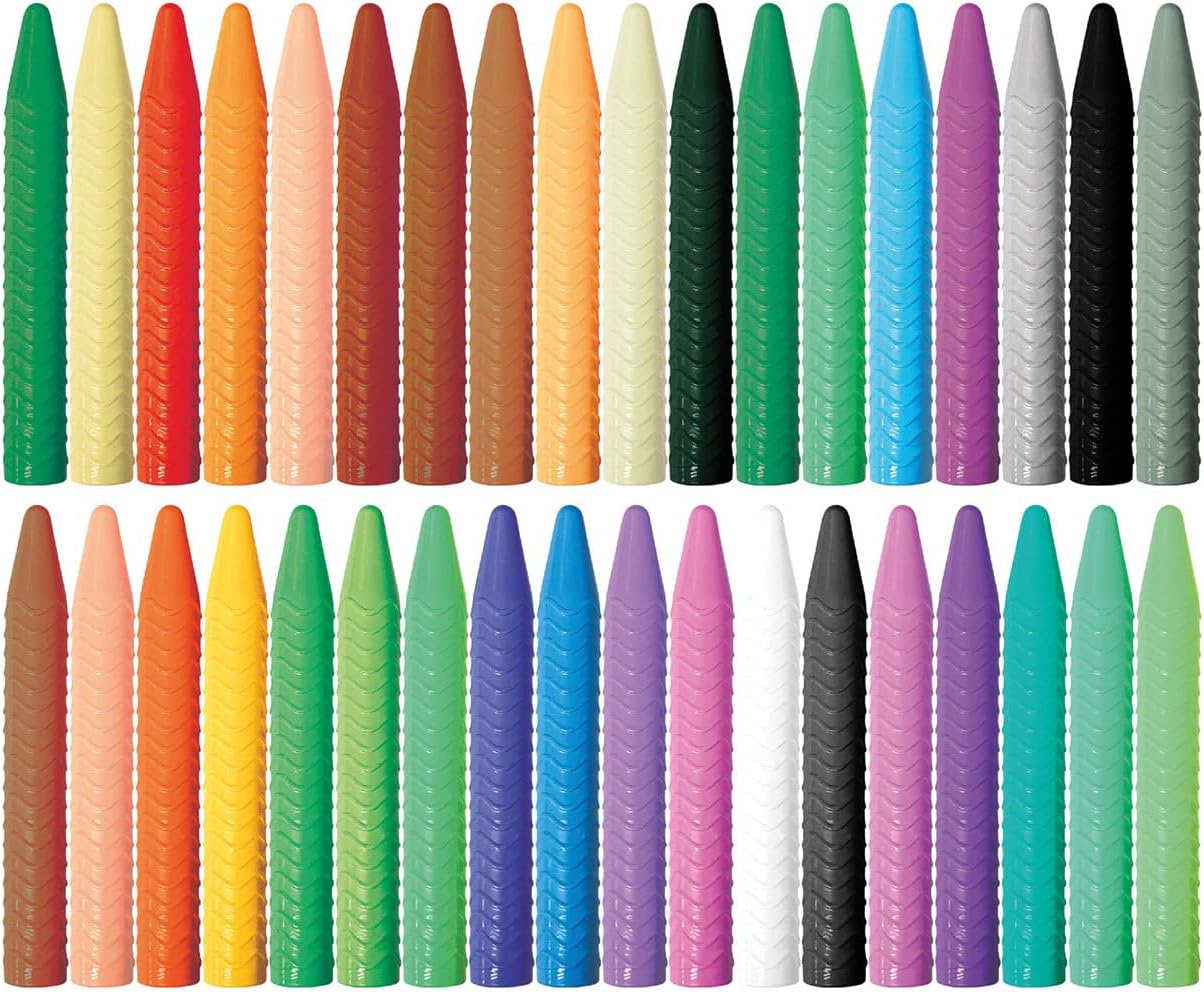 Haku Yoka Spiral Crayons, 36 Colours, Mess Free, Super Durable and Easy to Grip Crayons for Ages 2 years+, Natural Beeswax & Organic Mineral Coloured Crayon