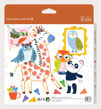 Haku Yoka Owl Crayons, 12 Colours, Mess Free, Super Durable and Easy to Grip Crayons for Ages 2 years+, Natural Beeswax & Organic Mineral Coloured Crayon