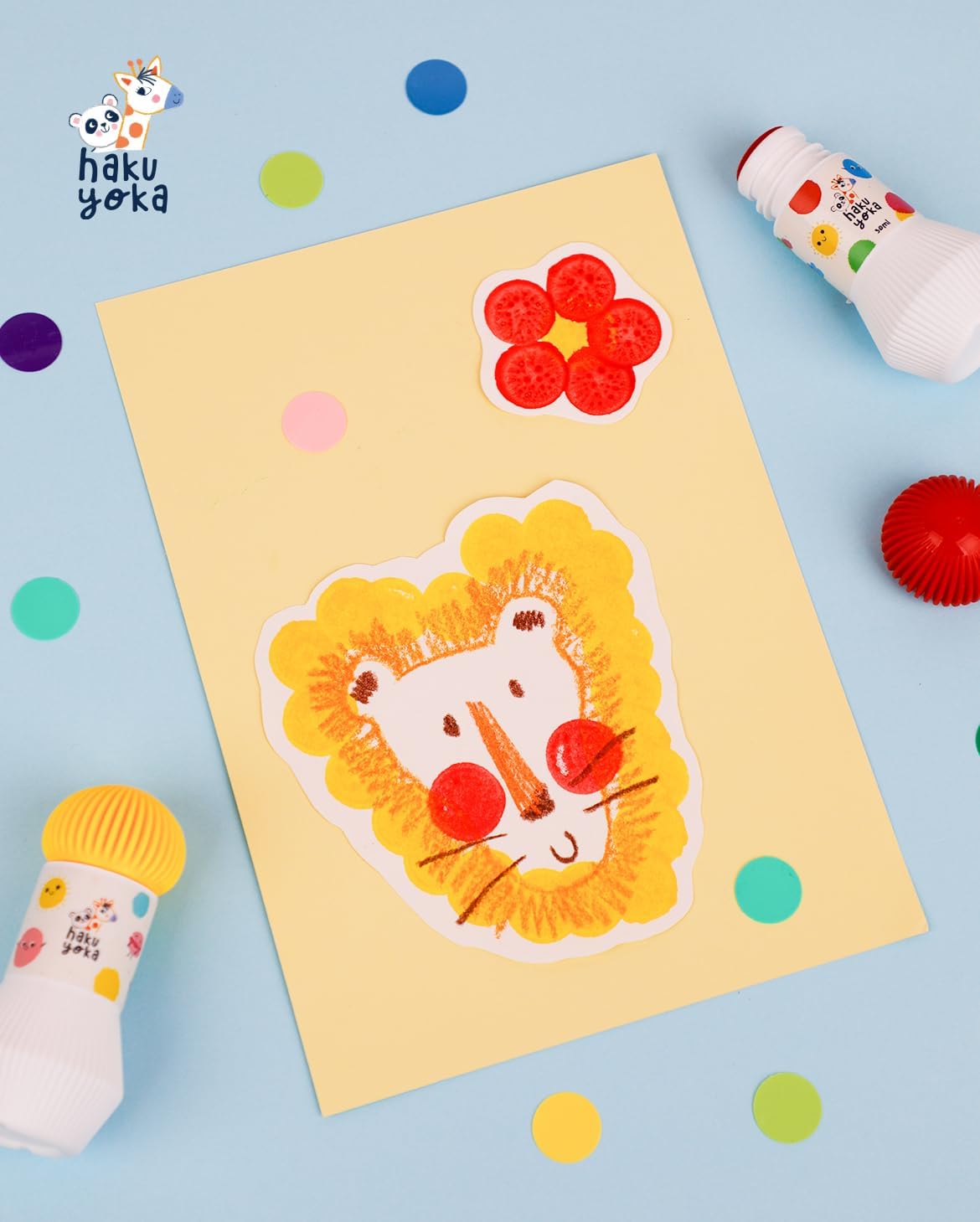 Hakuyoka Punktmarker, abwaschbar, 5-Farben-Set, griffig und ungiftig, lustige Punktkunst für Kinder (Pastellfarben