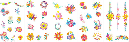 Avenir 6308207 Creative Set Nail Stickers & Tattoos Flowers Temporary Stickers for Children Aged 3+