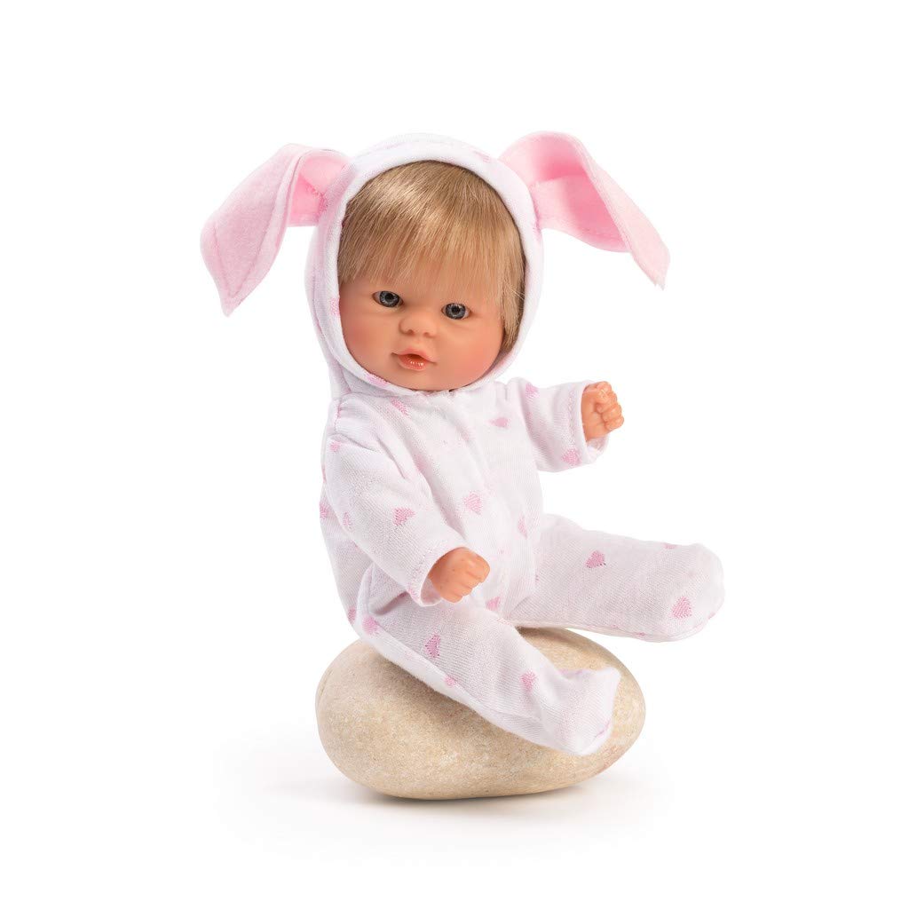 Muñecas Así Bonboniere met pyjama en oren, lichaamsvorm, blond haar en grijze ogen, 20 cm