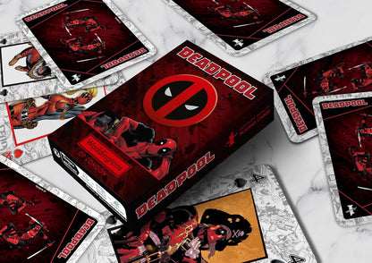 Waddingtons Number 1 Deadpool Playing Card Game, Play with your favourite superheroes from Lady Deadpool and Kidpool, gift and toy for ages 14 plus