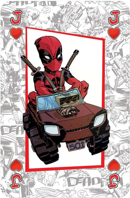 Waddingtons Number 1 Deadpool Playing Card Game, Play with your favourite superheroes from Lady Deadpool and Kidpool, gift and toy for ages 14 plus