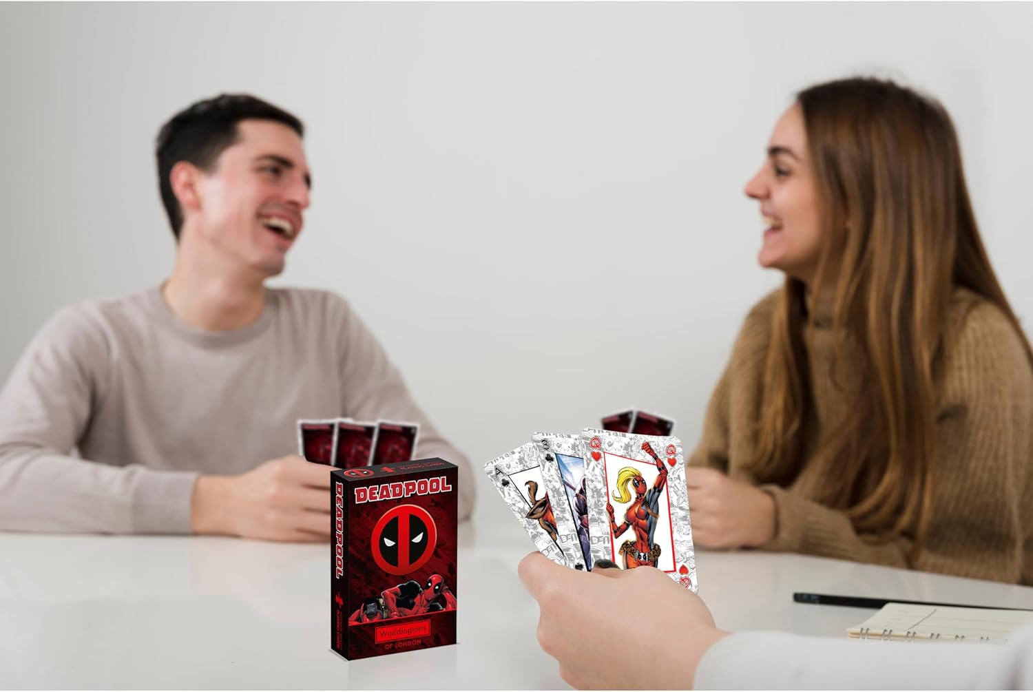Waddingtons Number 1 Deadpool Playing Card Game, Play with your favourite superheroes from Lady Deadpool and Kidpool, gift and toy for ages 14 plus