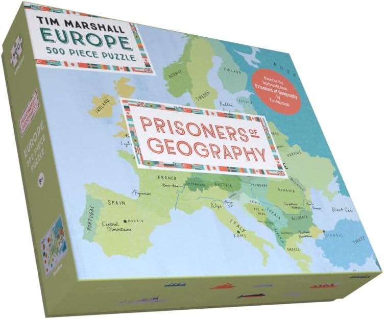 Explore Europe with Prisoners of Geography 500-Piece Jigsaw Map – A Fascinating Insight into Europe’s Geography and Politics - Size 50 x 38 CM