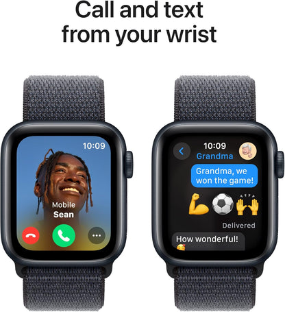 Apple Watch Se (Gps) - 2Nd Generation - 40 Mm - Midnight Aluminium - Smart Watch With Sport Loop - Soft Double-Layer Nyl