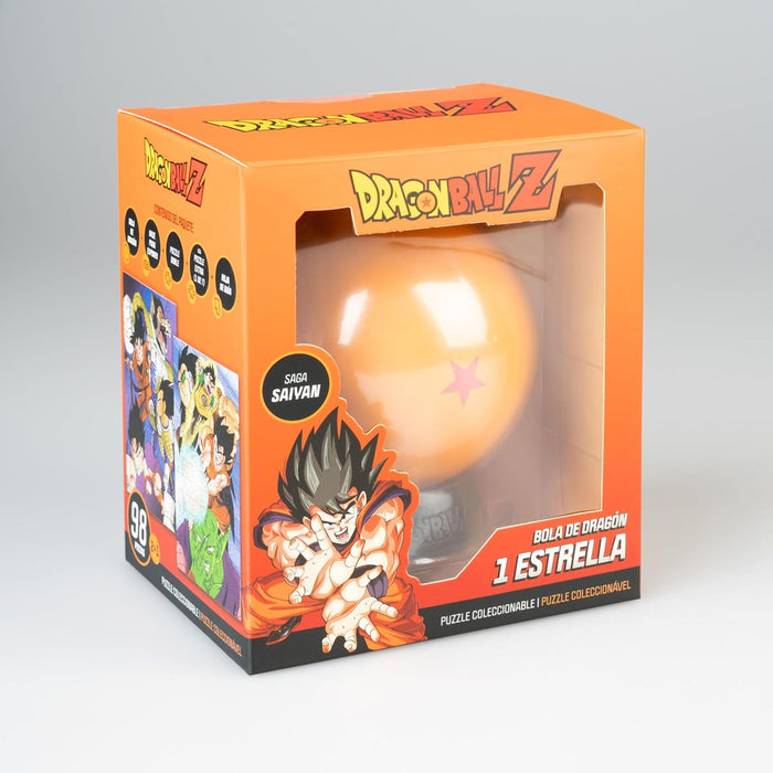 Grupo Erik: Puzzle Dragon Ball Z - Sfera del Drago 1 Stella | 7 Sfere del Drago Shenron, Puzzle da Collezione Dragon Ball, 18 x 26 cm + Sfera 10 x 10 cm, Dragon Ball gadget