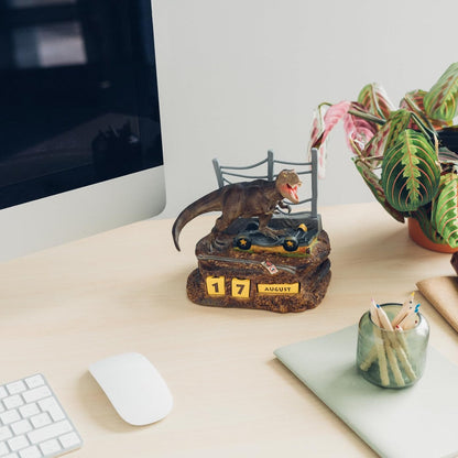 Grupo Erik Jurassic Park Ewiger Kalender - Jurassic Park Figur - 3D Kalender Tischkalender zum Aufstellen - Dauerkalender - Offizieller Jurassic Park Fanartikel Büro Deko