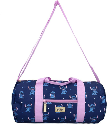 STITCH Feeling Right - Borsa da Sport Viaggio in poliestere con tracolla e manici - Travel Bag - dimensioni 45x22x22cm - Originale Disney Lilo e Stitch