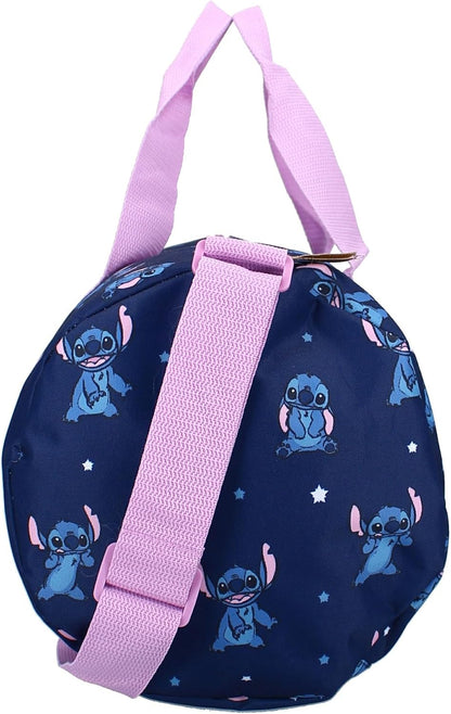STITCH Feeling Right - Borsa da Sport Viaggio in poliestere con tracolla e manici - Travel Bag - dimensioni 45x22x22cm - Originale Disney Lilo e Stitch