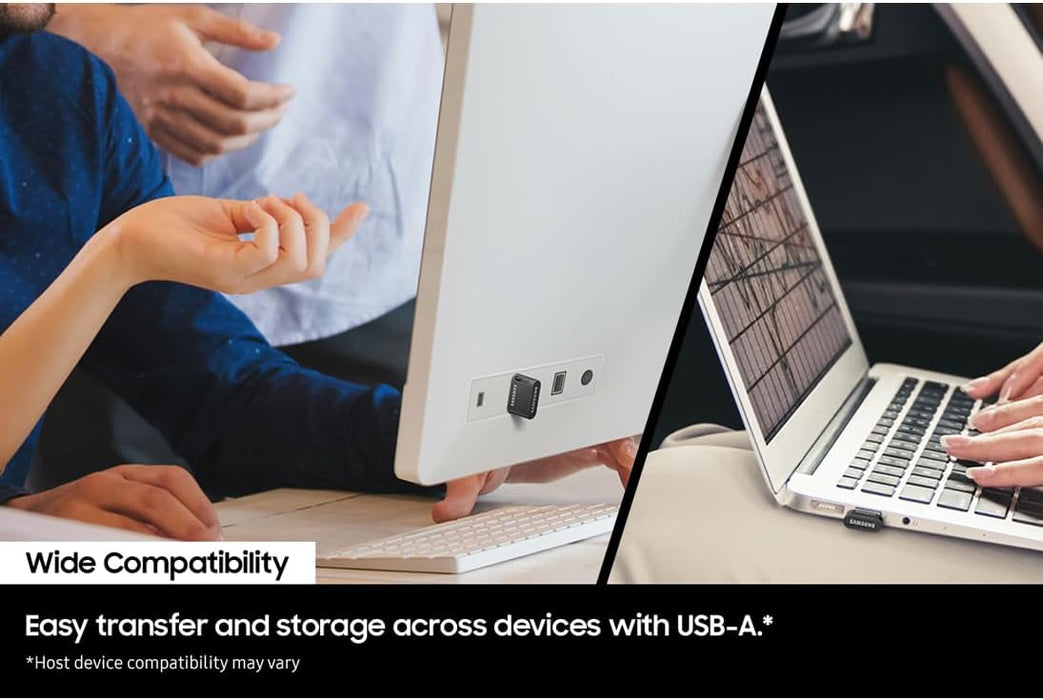 Samsung FIT Plus USB-Stick Typ-A, 512 GB, 400 MB/s Lesen, 110 MB/s Schreiben, Kompakter USB 3.2 Speicherstick mit Schlüsselring, Gray, MUF-512AB/APC