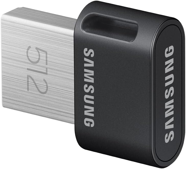 Samsung FIT Plus USB-Stick Typ-A, 512 GB, 400 MB/s Lesen, 110 MB/s Schreiben, Kompakter USB 3.2 Speicherstick mit Schlüsselring, Gray, MUF-512AB/APC