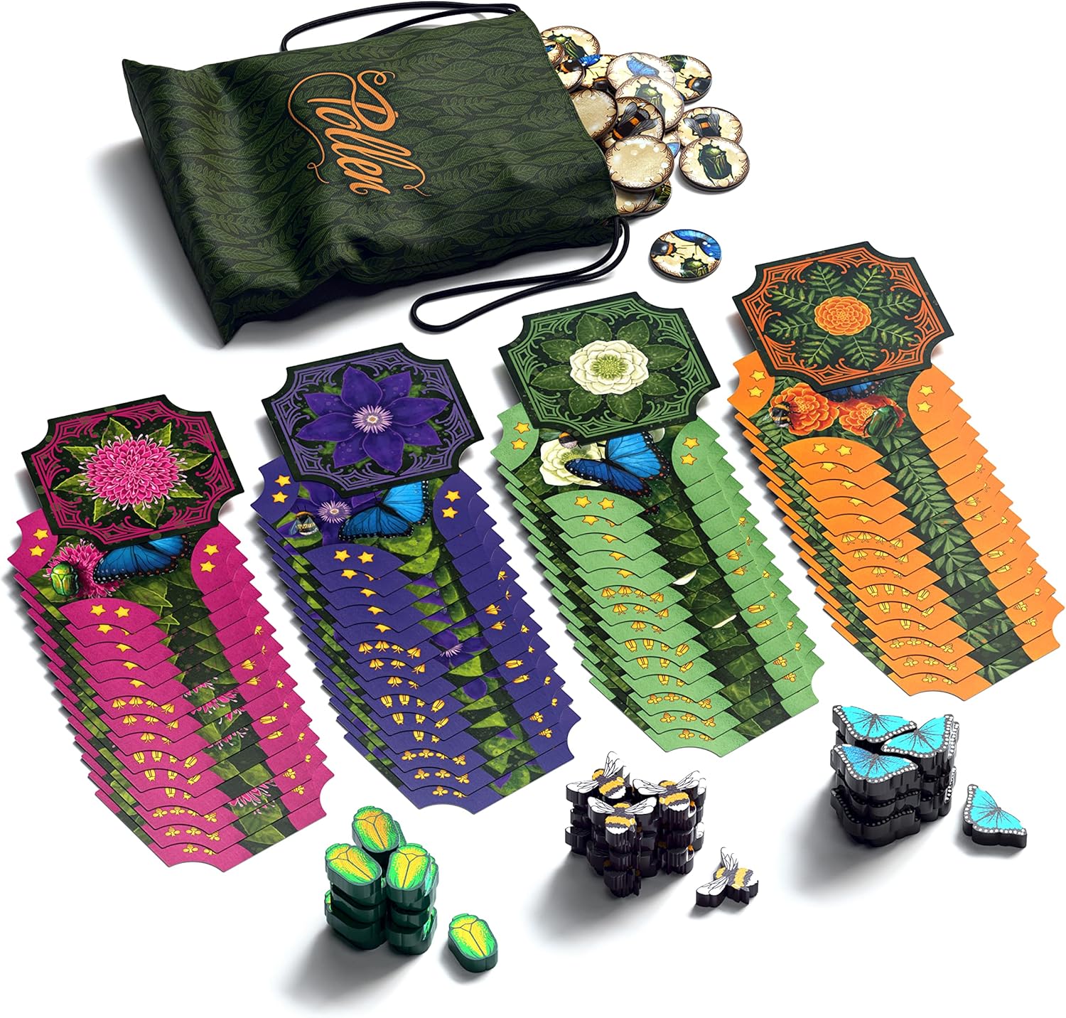 Pollen - Bard Game - Tile Laying Game - 2-4 Players - 40 Minute Play Time (Pollen Base Game