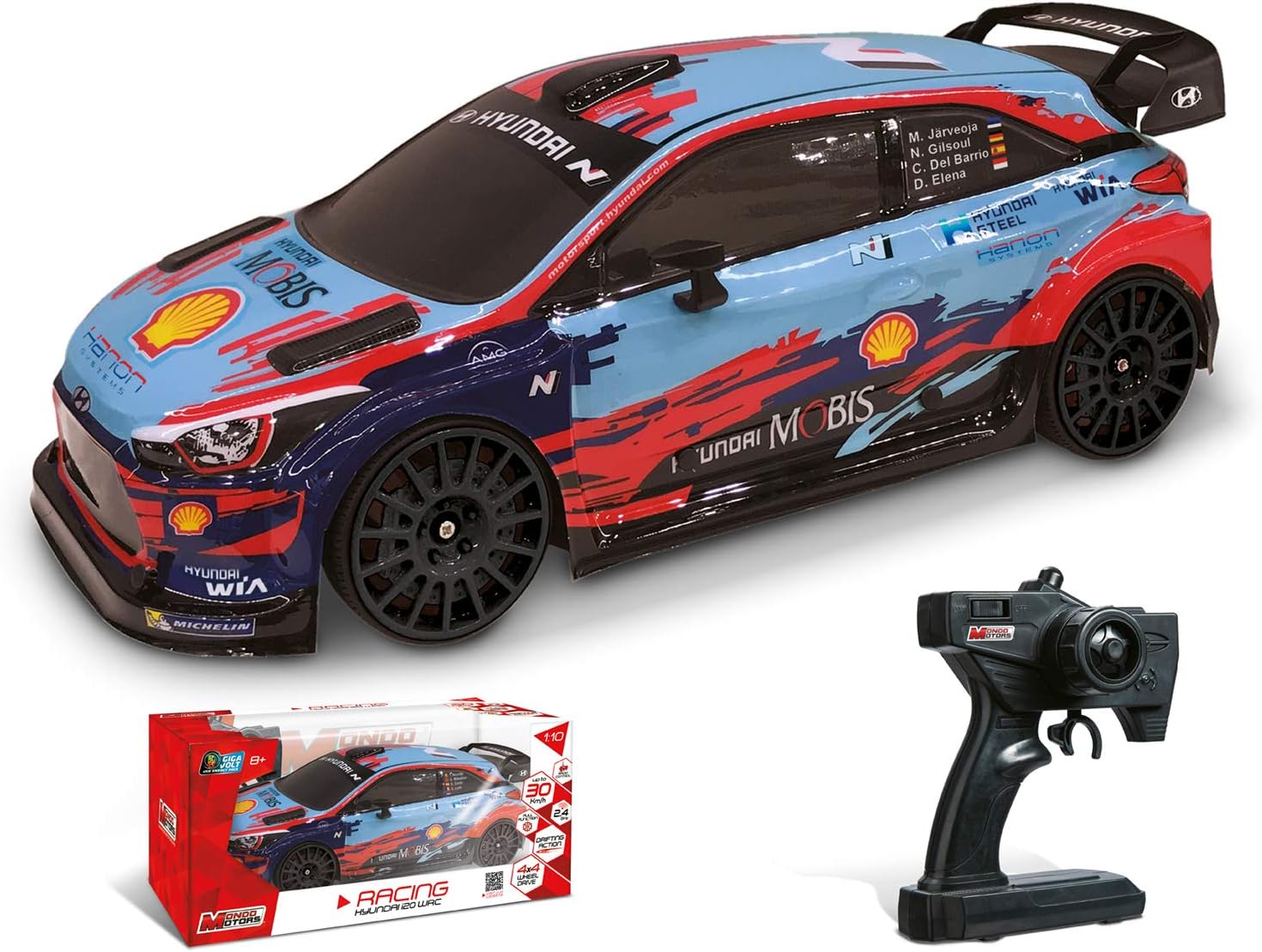 Mondo 63667 Hyundai i20 WRC Citroen Remote Controlled Vehicle, red RC 1:10 HYUNDAI I20 WRC