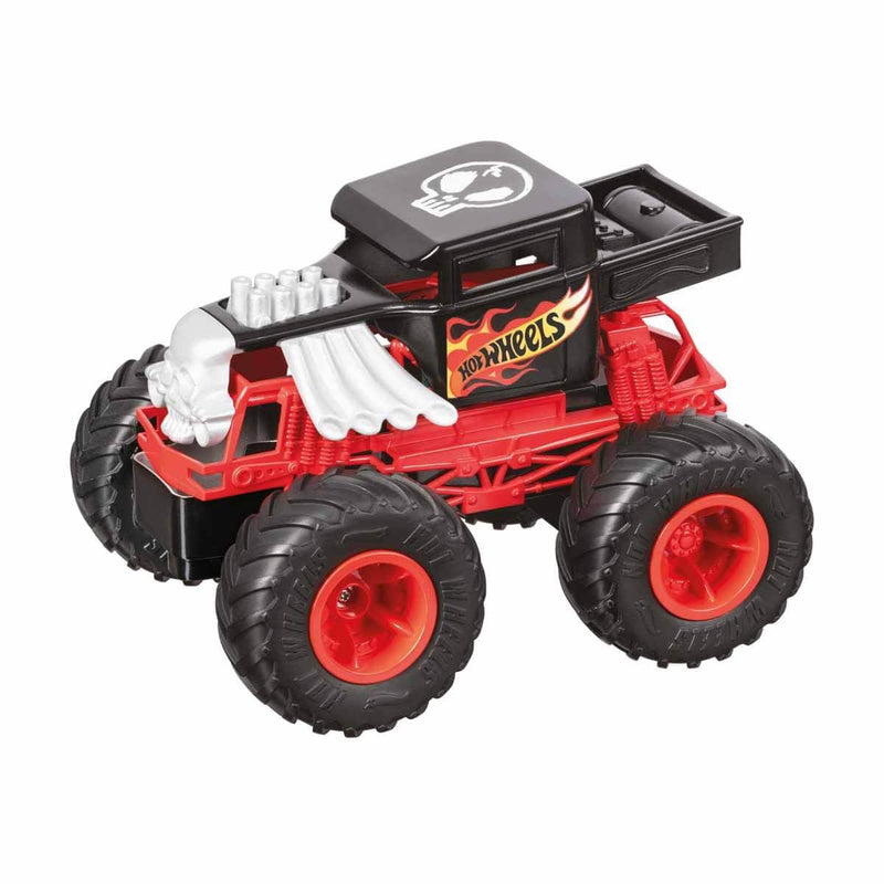 Mondo 63679 HOT WHEELS RC MONSTER TRUCK BONE SHAKER 17 Motors Remote Control Car for Kids 2.4 GHz-Red/Black-63679, Livery