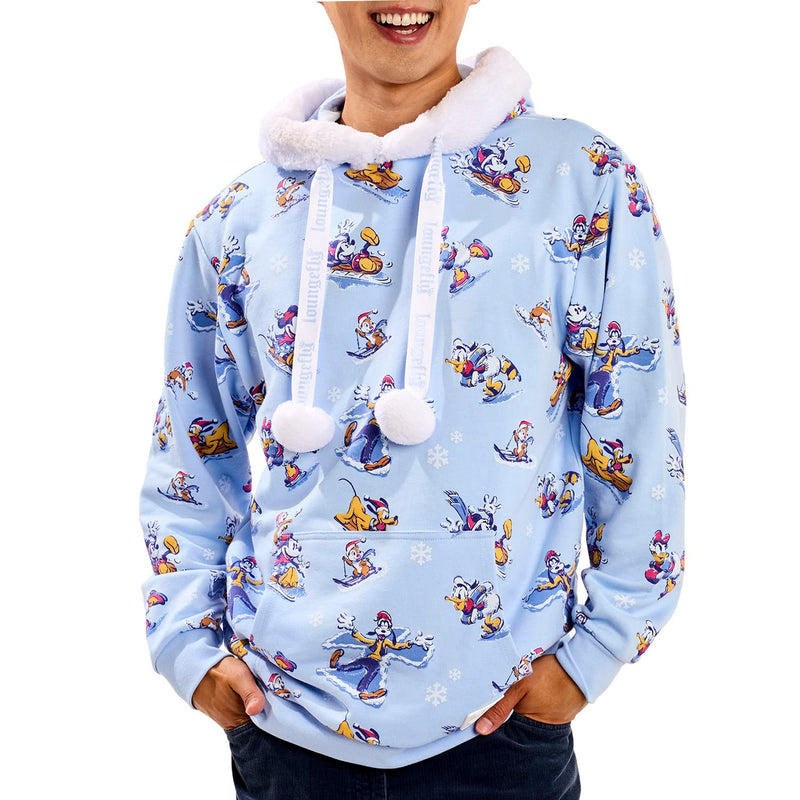 Loungefly Disney Mickey and Friends Winter Wonderland Hooded Sweatshirt Small