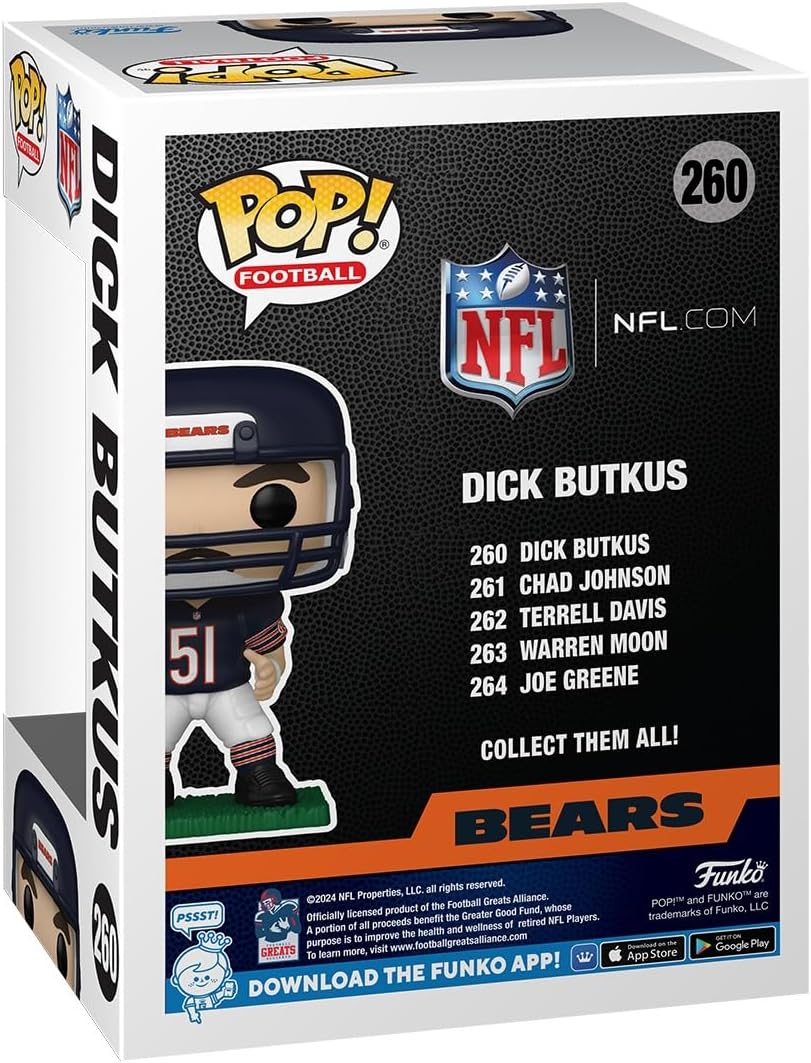 Funko Pop! NFL: Bears - Dick Butkus - NFL Legends - Collectable Vinyl Figure - Gift Idea - Official Merchandise - Toys for Kids & Adults - Sports Fans - Model Figure for Collectors and Display