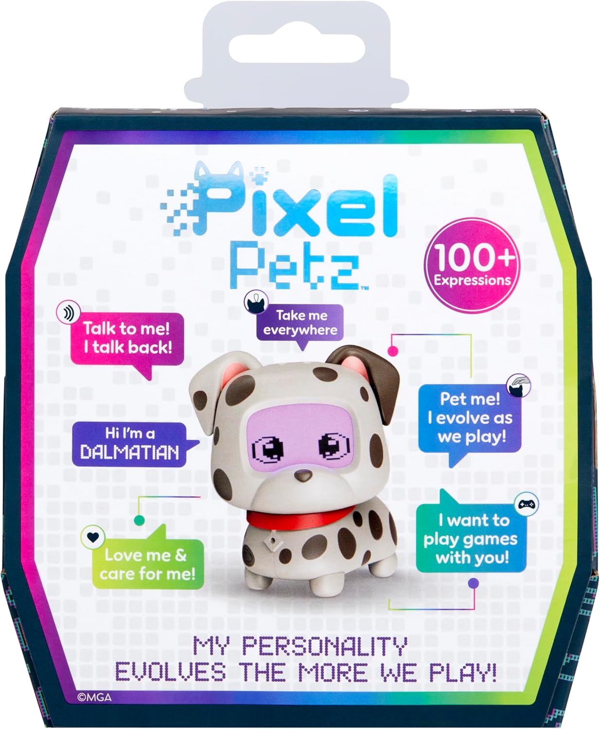 MGA Entertainment Pixel Petz - Dalmatian - Interactive Digital Pet Dog - Suitable for Children Ages 4+, Schwarz-weiß