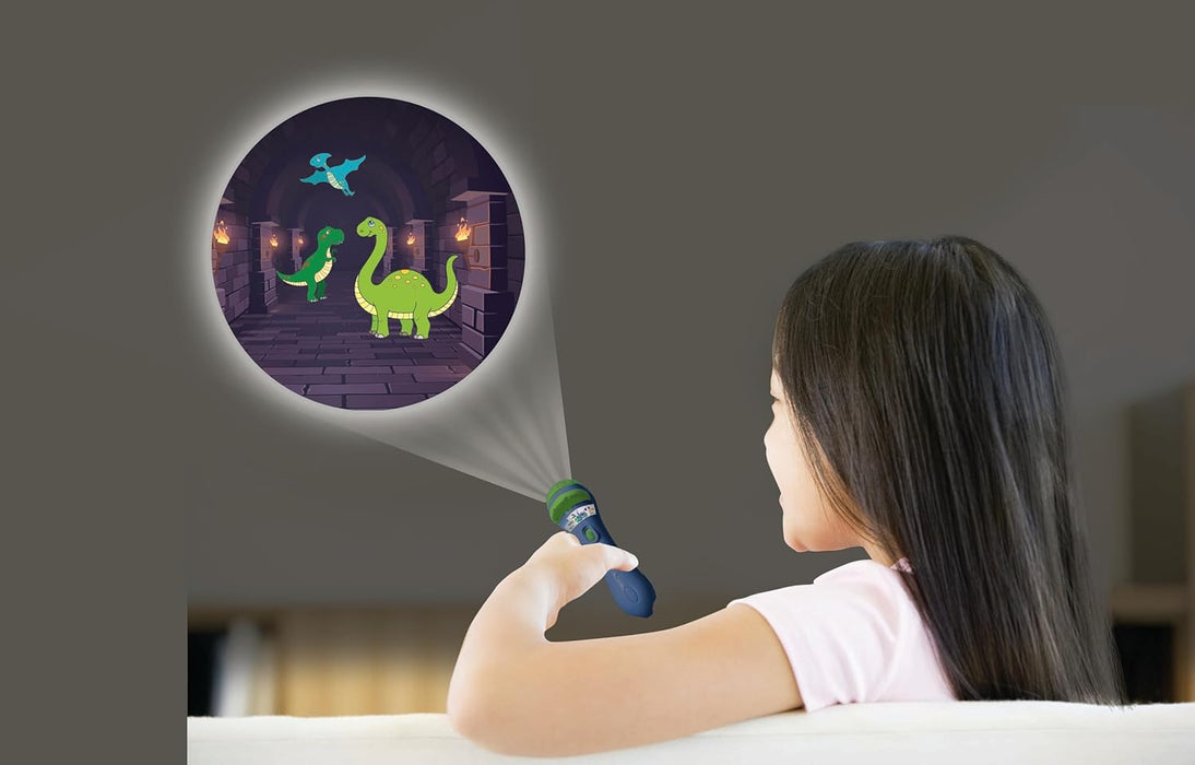 Lexibook LTC050DINO Dinosaur, Torch Light and Projector with 3 Discs, 24 Images, Create Your own Stories, Blue/Green, Moyen