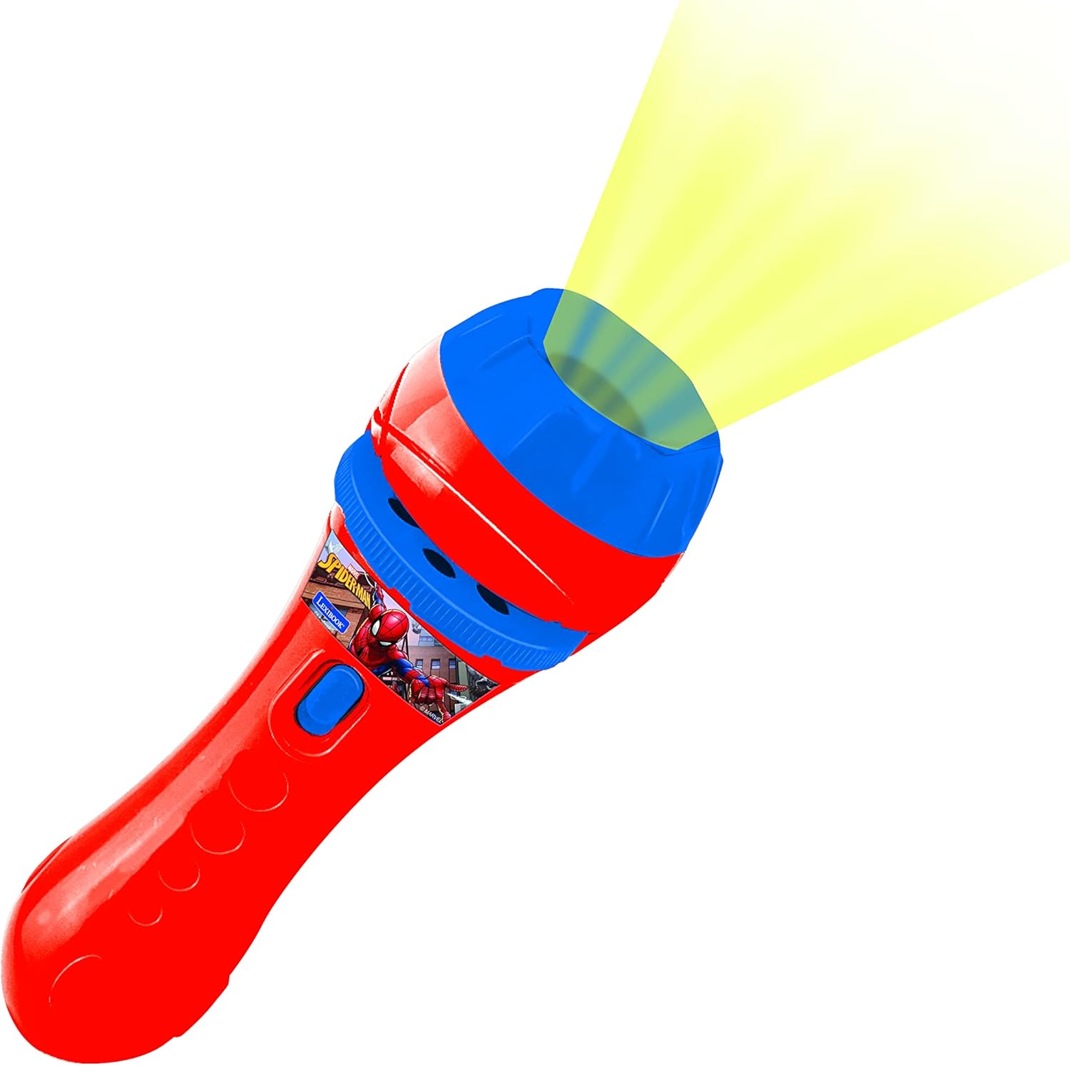 LEXIBOOK Stories projector, Spider-Man torch light and projector with 3 discs, 24 images, create your own stories, LTC050SP