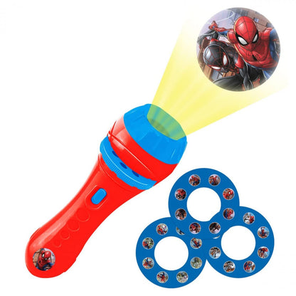 Lexibook, Spider-Man, Proiettore di storie, Torcia e proiettore con 3 Dischi, 24 Immagini, Crea Le tue storie, Rosso/Blu, LTC050SP