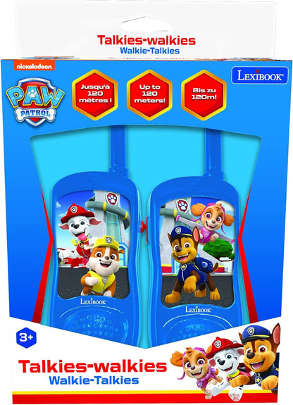 Lexibook Paw Patrol Walkie-talkies, Pinza para Colgar del cinturón, batería