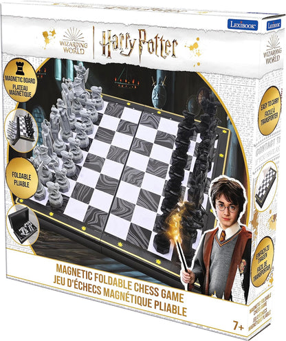 Lexibook, Harry Potter, Juego de ajedrez, Tablero magnético y Plegable, 32 Piezas, Juego Familiar