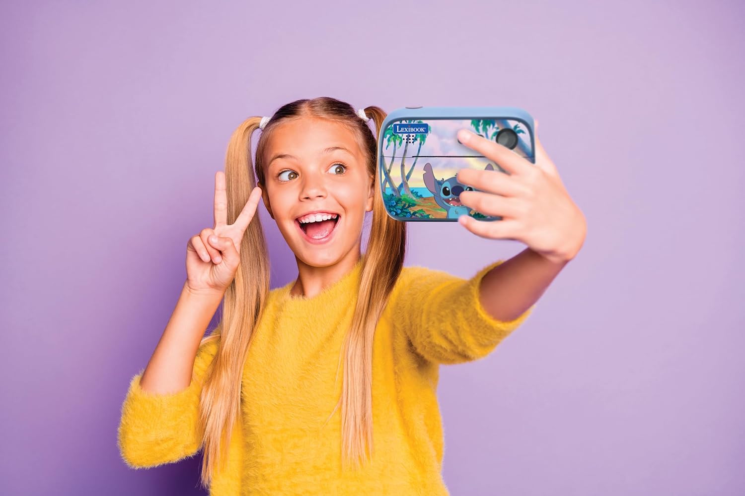 Lexibook, Disney Stitch, StarCAM Baskı, Anında yazıcılı kamera paketi, Fotoğraf ve video fonksiyonu, 32 GB SD kart ve fotoğraf kişiselleştirme kiti dahildir, mavi, DJ150D