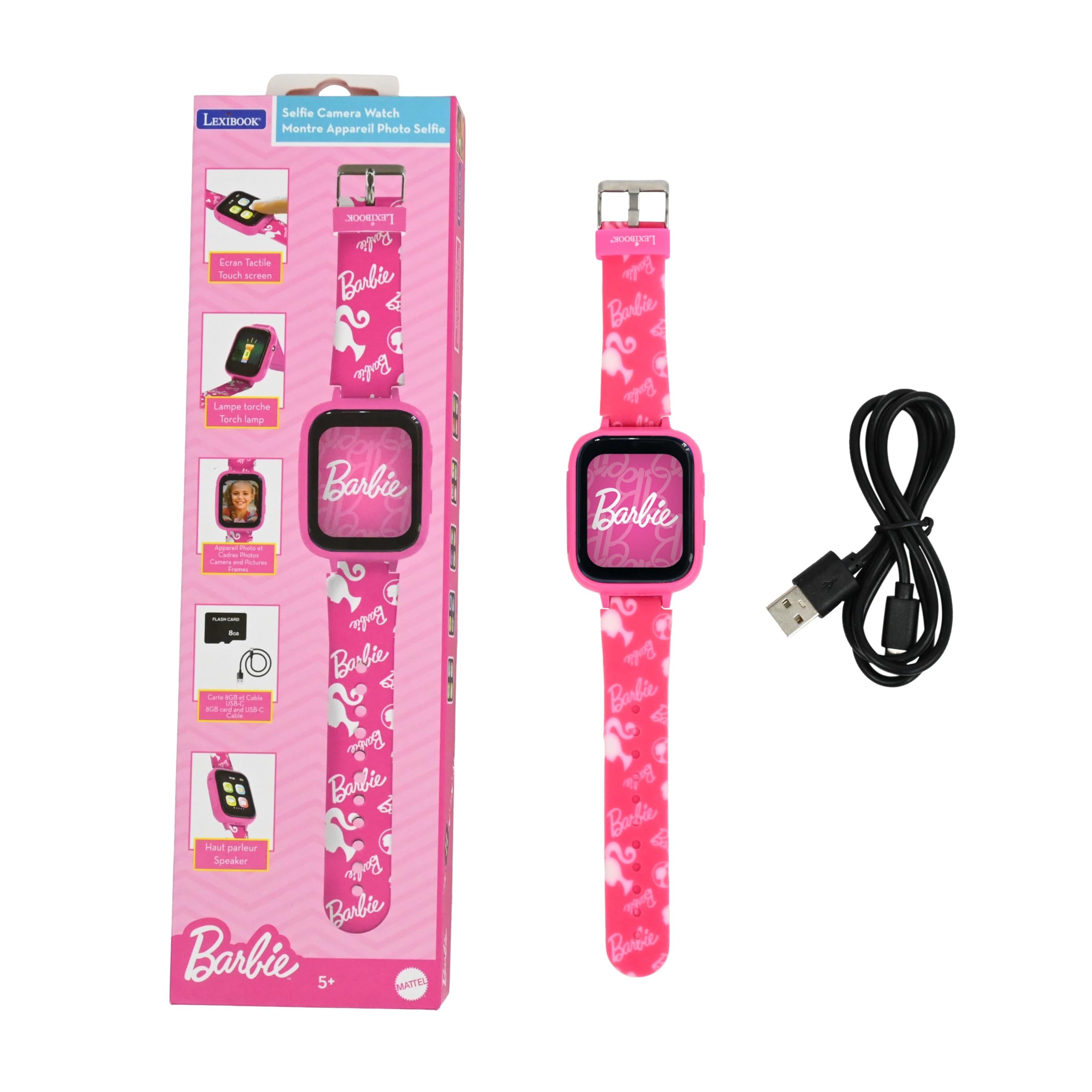 Lexibook - Barbie Kids Smartwatch With 8Gb Memory Card (Dmw070Bb)