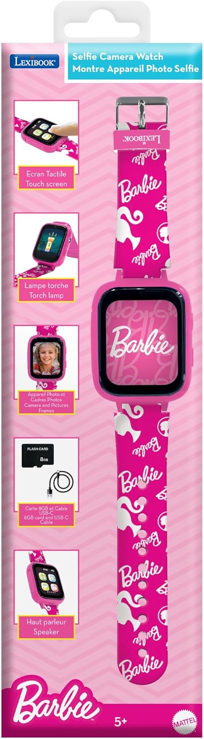 Lexibook - Barbie Kids Smartwatch With 8Gb Memory Card (Dmw070Bb)