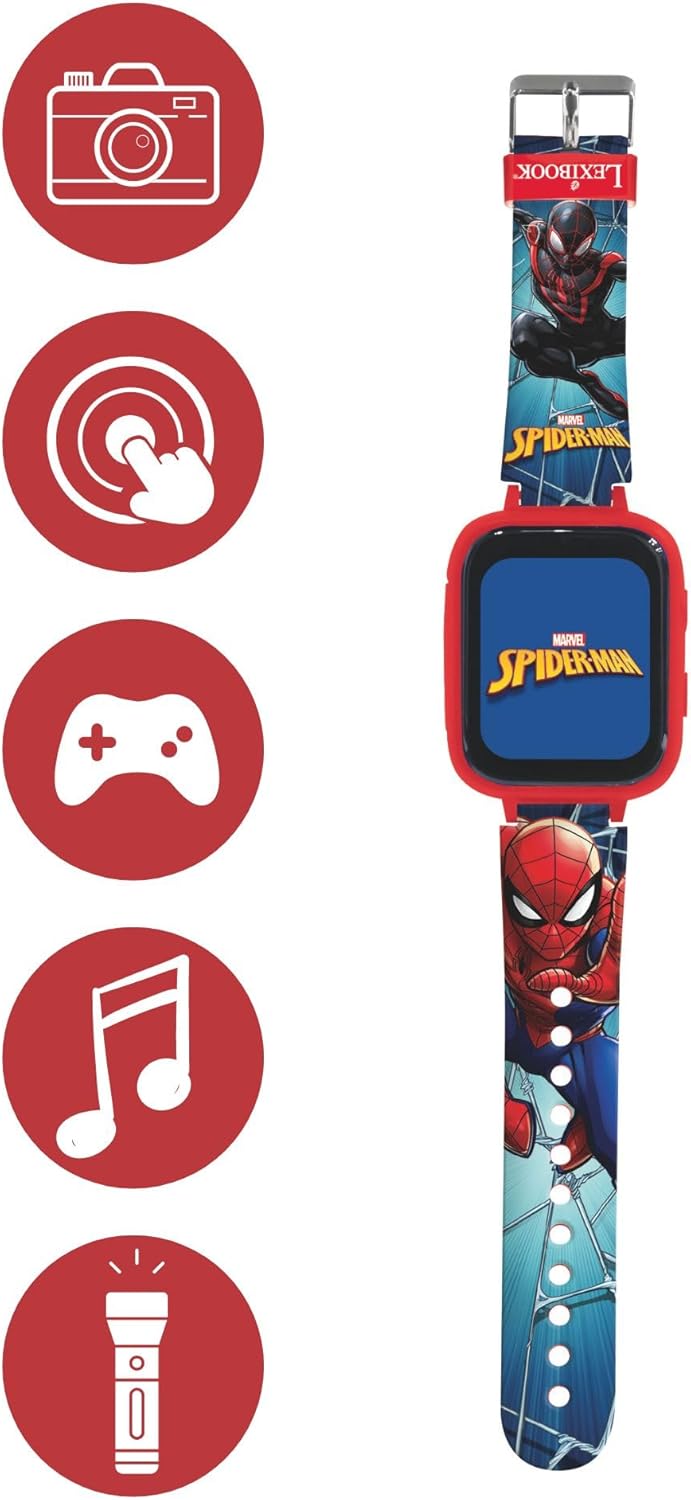 Lexibook - Spider-Man Kids Smartwatch With 8Gb Memory Card (Dmw070Sp)