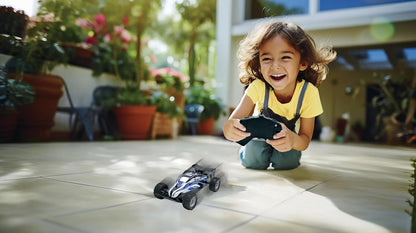 Lexibook, Crosslander® Mini Buggy, ferngesteuertes Buggy, Geschwindigkeit bis zu 15 km/h, Front- und Heckstoßfänger, wiederaufladbar, Blau, RC17