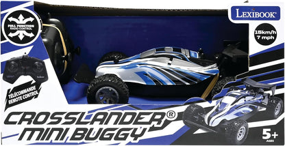 Lexibook, Crosslander® Mini Buggy, ferngesteuertes Buggy, Geschwindigkeit bis zu 15 km/h, Front- und Heckstoßfänger, wiederaufladbar, Blau, RC17