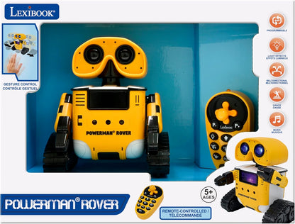 Lexibook Powerman Rover - Niedlicher Roboterbegleiter. Fernbedienung oder Gestensteuerung. Spielt Musik, Tanzt, wiederholt, was du sagst. Licht- und Soundeffekte. STEM-programmierbar, ROB14