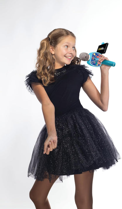LEXIBOOK, Disney Stitch, Bluetooth® Microphone with voice change function, Built-in speaker, Phone holder included, Blue, MIC240D