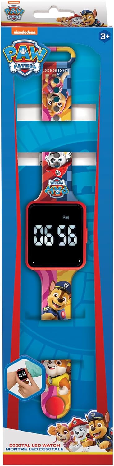 Lexibook DMW060PA Paw Patrol Digital watch, 12-hour or 24-hour time display, Blue/Red/Yellow