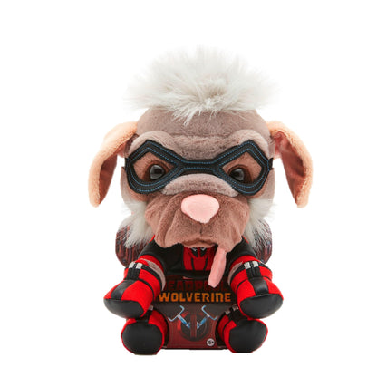 MARVEL Dogpool plush figure (26 cm) - detailed Super Hero plush toy from the MARVEL Studios Deadpool & Wolverine movie, toy for fans & collectors.