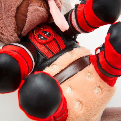 MARVEL Dogpool plush figure (26 cm) - detailed Super Hero plush toy from the MARVEL Studios Deadpool & Wolverine movie, toy for fans & collectors.