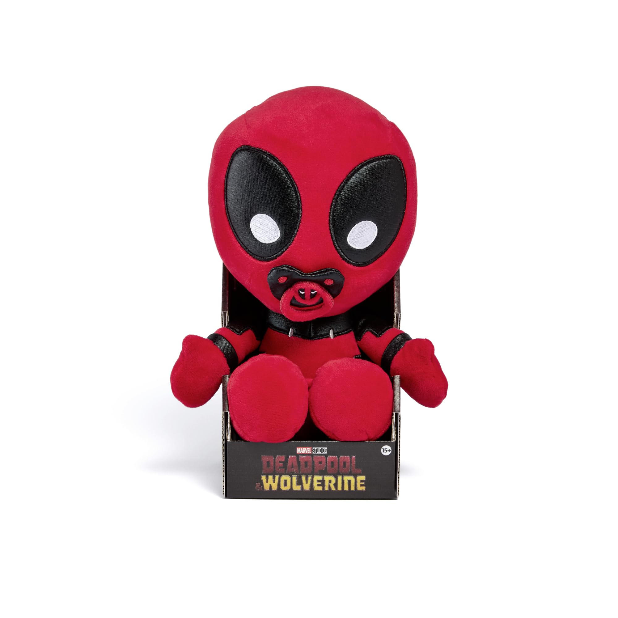 Simba Babypool plush figure, 26 cm, detailed superhero baby from the MARVEL Studios film Deadpool & Wolverine, toy for fans and collectors aged 15 and over
