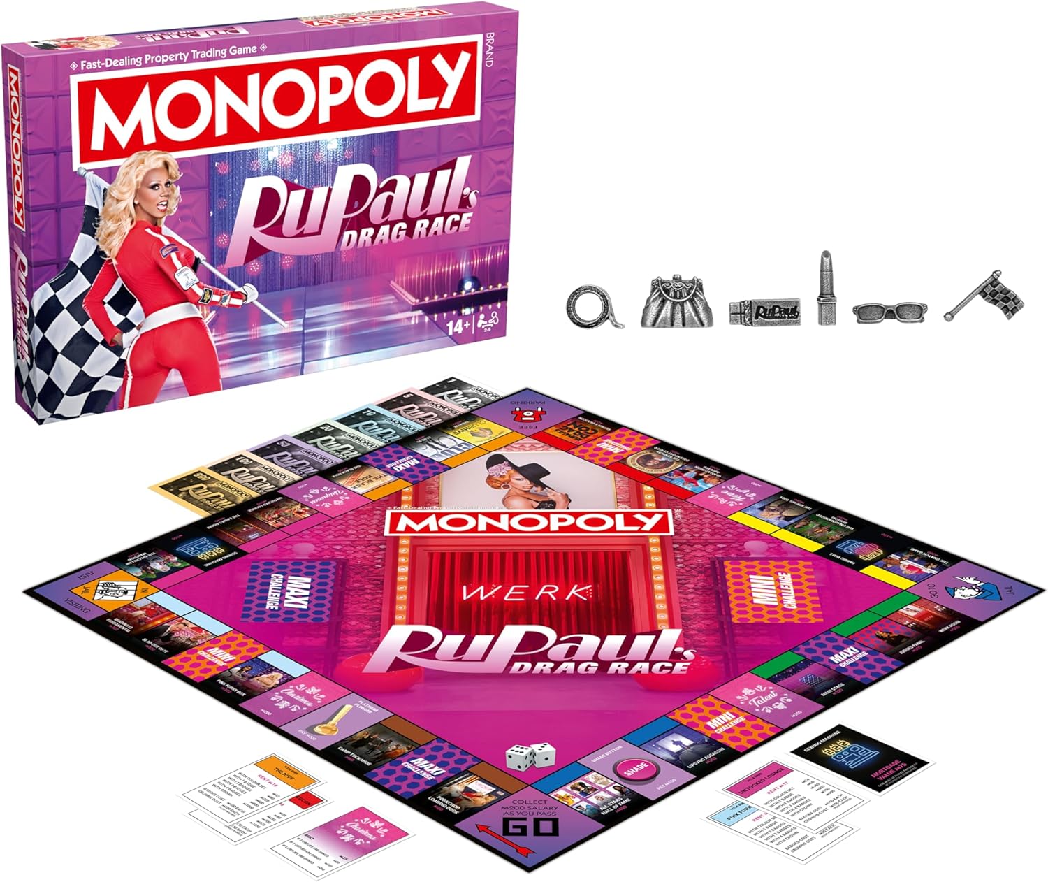 Winning Moves RuPaul’s Drag Race Monopoly Board Game Familiy Game perfect for 2–6 players and makes a great gift for fans aged 14 and up