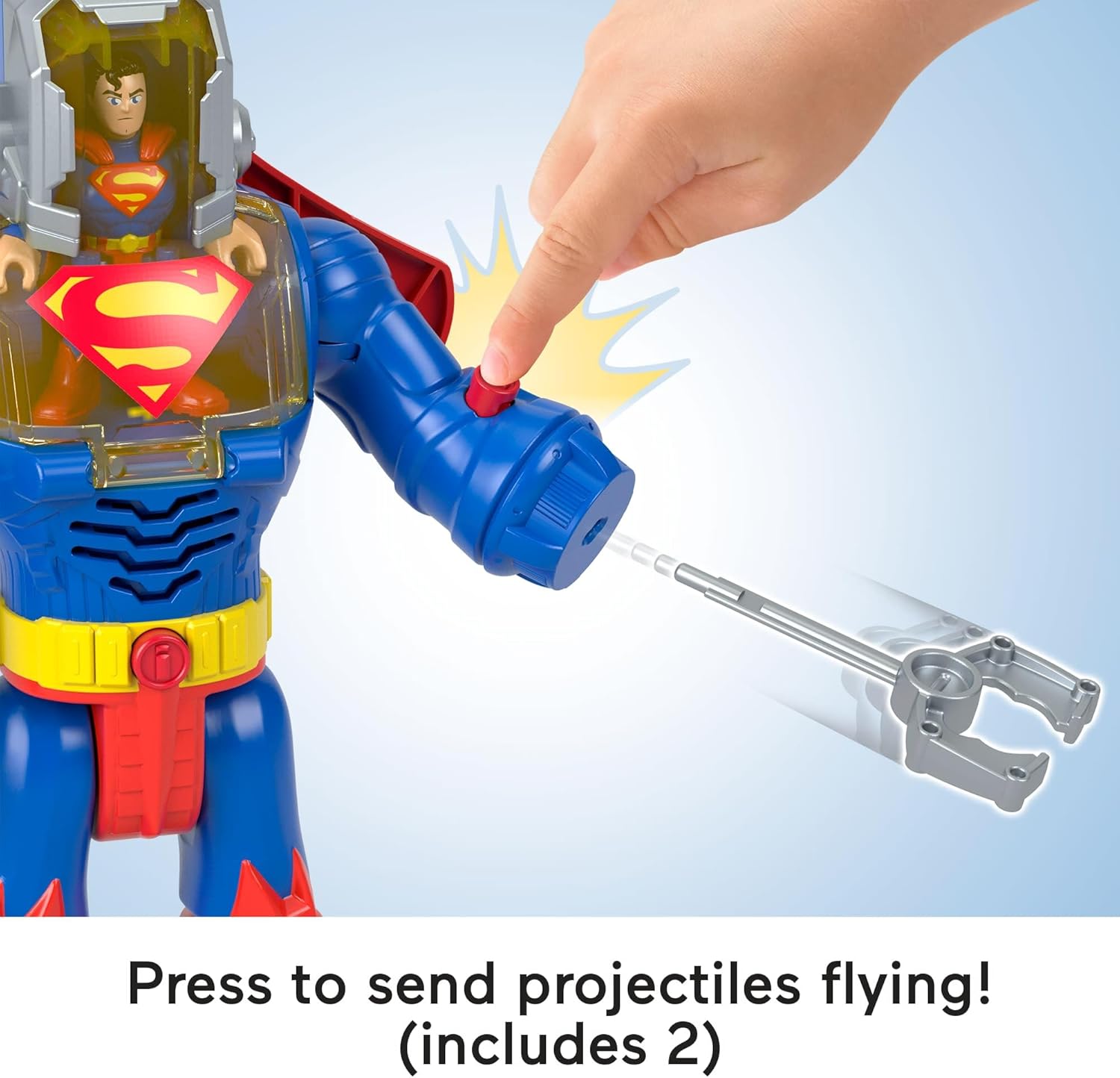 Fisher-Price Imaginext DC Super Friends Superman Toy Insider & Exo Suit 12-Inch Robot with Lights & Sounds for Kids Ages 3+ Years, JCT47