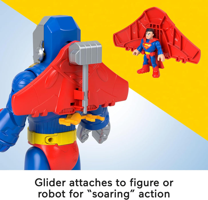Fisher-Price Imaginext DC Super Friends Superman Toy Insider & Exo Suit 12-Inch Robot with Lights & Sounds for Kids Ages 3+ Years, JCT47