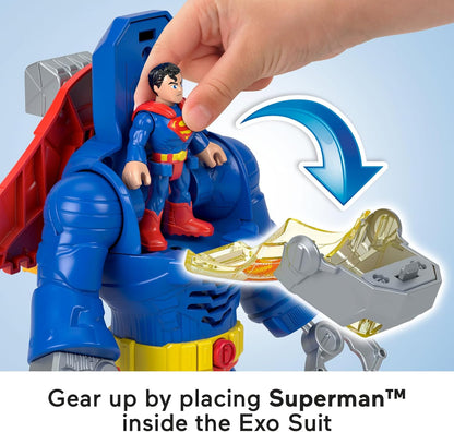 Fisher-Price Imaginext DC Super Friends Superman Toy Insider & Exo Suit 12-Inch Robot with Lights & Sounds for Kids Ages 3+ Years, JCT47