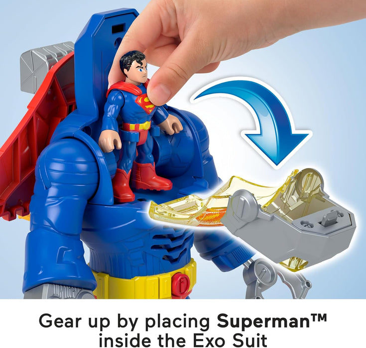 Fisher-Price Imaginext DC Super Friends Superman Toy Insider & Exo Suit 12-Inch Robot with Lights & Sounds for Kids Ages 3+ Years, JCT47