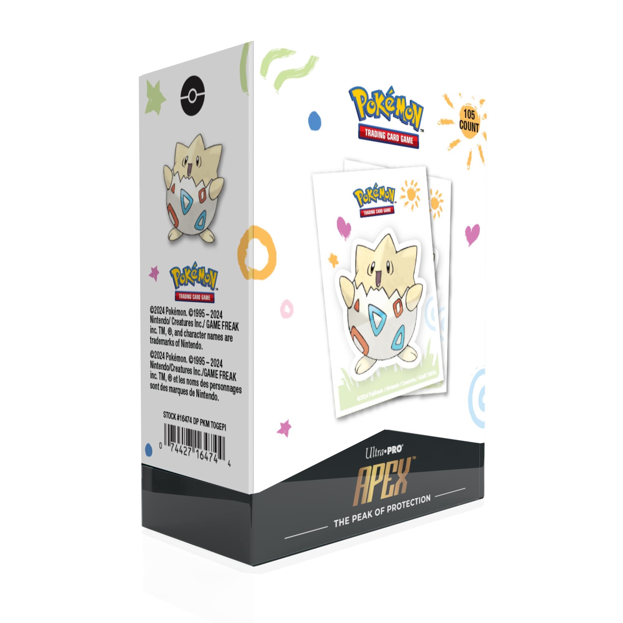 Ultra PRO - Togepi 105ct APEX™ Deck Protector Sleeves for Pokémon, for TCG, Pokémon Card Protection, Collectible Sleeves, Gaming Accessories, Stylish Card Sleeves, Shuffle-Friendly, Durable Cover