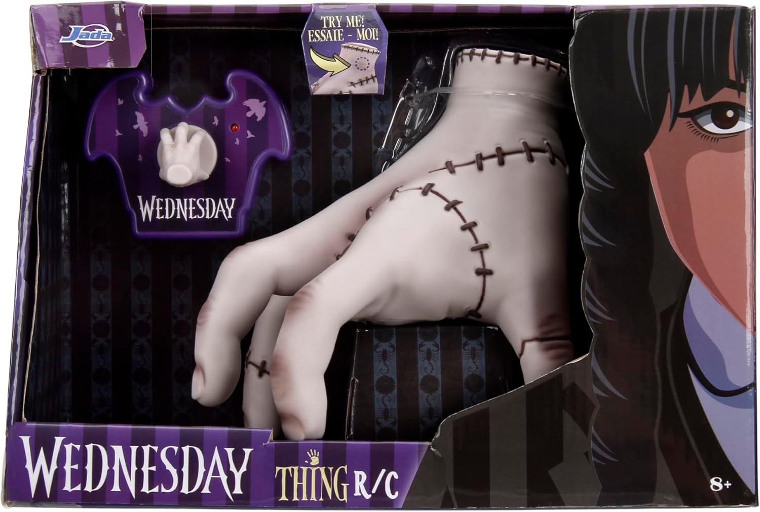 Jada Toys – Wednesday Addams Thing RC – Life-Size Remote Control Partner – Realistic Design, USB Charging, Toy for Adults and Kids