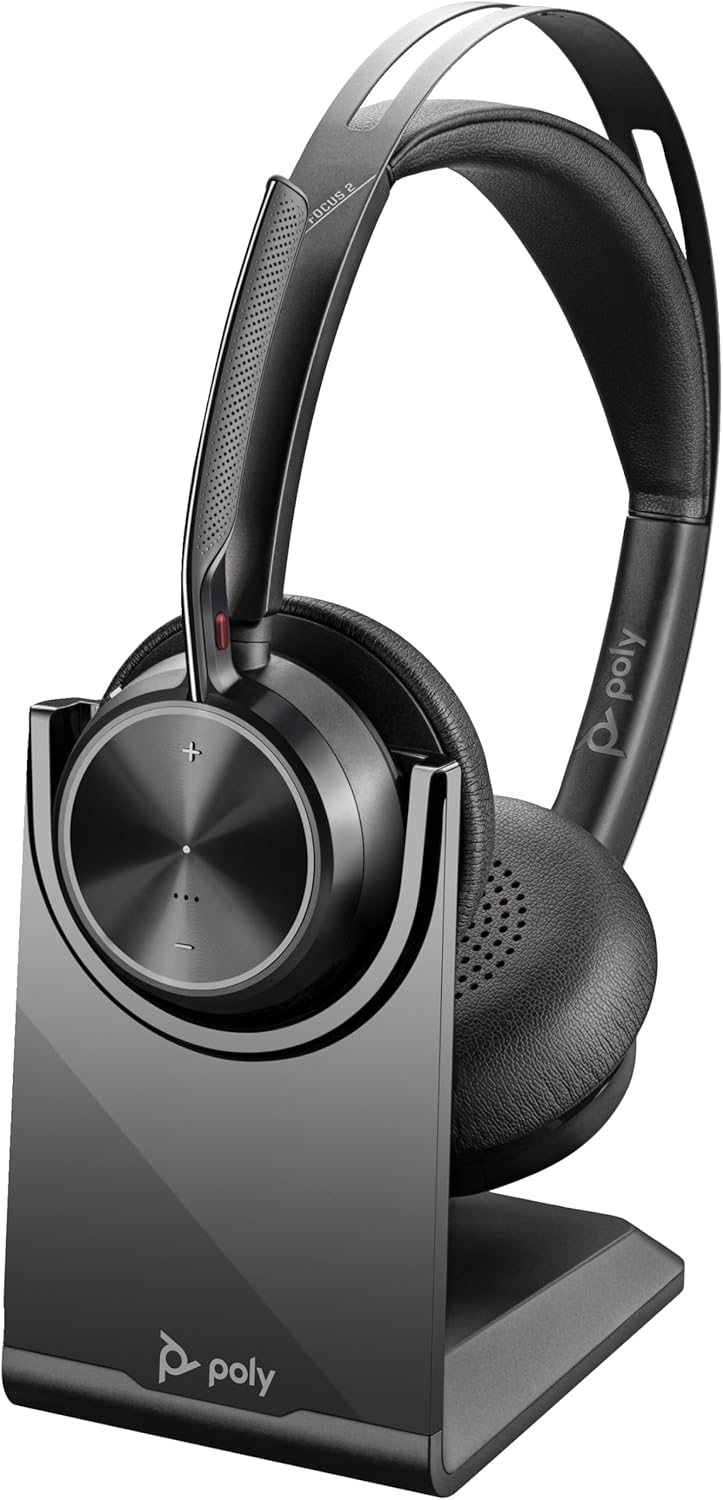 Poly Voyager Focus 2 - Headset - On-Ear - Bluetooth - Wireless - Active Noise Cancelling - Usb-C Via Bluetooth Adapter -